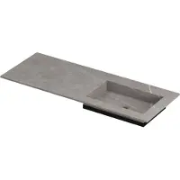 Ink Post Meubelwastafel 120x45cm Keramische Slab - Rechts - Zonder Kraangat - Armani Grey Mat - 8718835134891 - Rechthoekig - Wastafels,