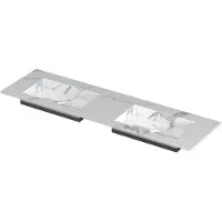 Ink Post Meubelwastafel 160x45cm Keramische Slab - Dubbel - Zonder Kraangaten - Statuario Glans - 8718835129323 - Rechthoekig - Wastafels,