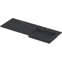 Ink Post Meubelwastafel 120x45cm Keramische Slab - Rechts - 1 Kraangat - Lauren Black Mat - 8718835134945 - Rechthoekig - Wastafels, Meubelwastafels