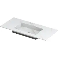 Ink Post Meubelwastafel 100x45cm Keramische Slab - Midden - Zonder Kraangat - Calacatta Mat - 8718835128975 - Rechthoekig - Wastafels, Meubelwastafels
