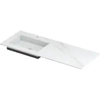Ink Post Meubelwastafel 120x45cm Keramische Slab - Links - 1 Kraangat - Calacatta Mat - 8718835134846 - Rechthoekig - Wastafels, Meubelwastafels
