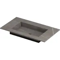 Ink Post Meubelwastafel 80x45cm Keramische Slab - Zonder Kraangat - Armani Grey Mat - 8718835128906 - Rechthoekig - Wastafels, Meubelwastafels