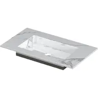 Ink Post Meubelwastafel 80x45cm Keramische Slab - Zonder Kraangat - Statuario Glans - 8718835128920 - Rechthoekig - Wastafels, Meubelwastafels