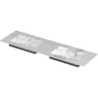 Ink Post Meubelwastafel 160x45cm Keramische Slab - Dubbel - 2 Kraangaten - Statuario Glans - 8718835129361 - Rechthoekig - Wastafels, Meubelwastafels