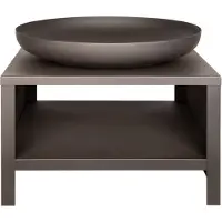 Esschert Design Vuurschaal Staal Ø61 cm -Zwart - Vuurschaal 61 cm - Vuurkorf - Met Houtopslag