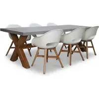 BUITEN living Norwich/Karlstad wit dining tuinset | 6 personen | betonlook + kunststof | 250cm