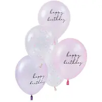 Ginger Ray Happy Birthday ballonnen - 5 stuks - verjaardag - latex bALLONNEN MET TEKST HAPPY BIRTHDAY