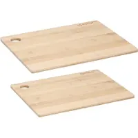 Alpina Set van 2x stuks snijplanken naturel rand 23 en 28 cm van bamboe hout - Snijplanken