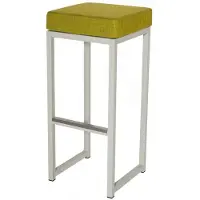 HorecaTraders Barkruk Kubo Bar | Staal/Linnen | Lime/Wit | 2 stuks