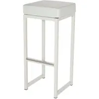 HorecaTraders Barkruk Kubo Bar | Staal/Kunstleder | Sneeuwwit | 2 stuks