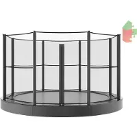 Akrobat Trampoline Orbit Flat to the ground - 365 cm - Rond - Grijs - met Veiligheidsnet