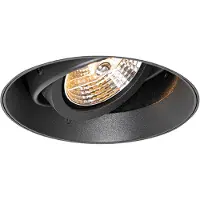 QAZQA Moderne inbouwspot zwart GU10 AR70 rond trimless - Oneon