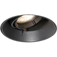 QAZQA Moderne inbouwspot zwart GU10 rond trimless - Oneon