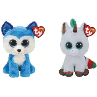TY - Knuffel - Beanie Boo's - Prince Husky & Christmas Unicorn