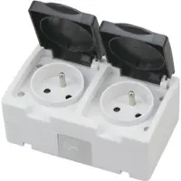 BES LED Buitenstopcontact - Opbouw - Dubbel - Geaard - Waterdicht Ip54 België