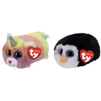TY - Knuffel - Teeny Ty's - Heather Cat & Waddles Penguin