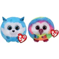 TY - Knuffel - Teeny Puffies - Prince Husky & Owen Owl