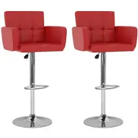 vidaXL Barkrukken, 2 stuks, rood, kunstleer
