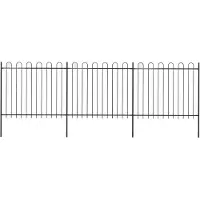 vidaXL Tuinhek met ringtop staal 504x150 cm zwart