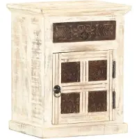 vidaXL Nachtkastje 40x30x50 cm massief mangohout wit