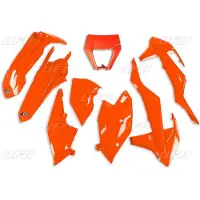 Ufo Ktm Exc/exc-f 2017-2019 With Headlight Ktkit523-fflu Fork Protectors & Plastic Set