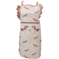 Clayre & Eef Keukenschort Kinderen 48x56 cm Beige Katoen Teckel Kookschort Beige Kookschort