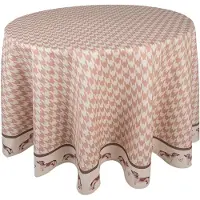 Clayre & Eef Tafelkleed Ø 170 cm Bruin Katoen Rond Teckel Tafelkleed Bruin Tafelkleed