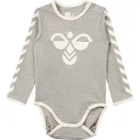 Hummel Rompertje/body 'Flipper' grijs gemêleerd / wit
