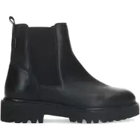 Manfield Zwarte leren chelsea boots | Maat 41