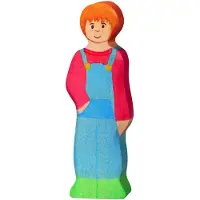 Gollnest & Kiesel Boerderij - Boerenzoon - 3X2X10Cm - Houten Figuur - Handgemaakt