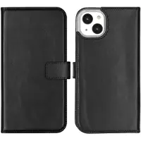 Selencia Echt Leren Bookcase voor de Apple iPhone 14 Plus - Zwart