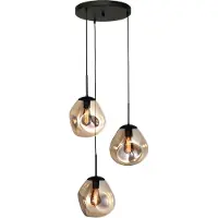 Masterlight Pendel hanglamp Lava 3x goud glas