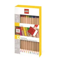LEGO 2.0 Set van 12 kleurpotloden met topper