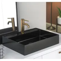 Saniclear Maido waskom 54x42cm met 1 kraangat verouderd ijzer - gunmetal