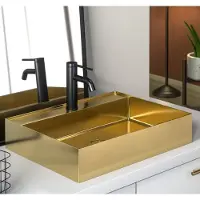 Saniclear Maido waskom 54x42cm met 1 kraangat mat goud