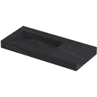 Ink Pitch Meubelwastafel 100x45cm Keramische Slab - Links - Zonder Kraangat - Lauren Black Mat - 8718835131869 - Rechthoekig - Wastafels,