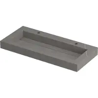 Ink Pitch Meubelwastafel 100x45cm Keramische Slab - Centraal - 2 Kraangaten - Armani Grey Mat - 8718835129705 - Rechthoekig - Wastafels,