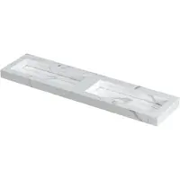 Ink Pitch Meubelwastafel 180x45cm Keramische Slab - Dubbel - 2 Kraangaten - Statuario Glans - 8718835130169 - Rechthoekig - Wastafels, Meubelwastafels