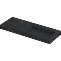 Ink Pitch Meubelwastafel 120x45cm Keramische Slab - Rechts - Zonder Kraangat - Lauren Black Mat - 8718835135492 - Rechthoekig - Wastafels,
