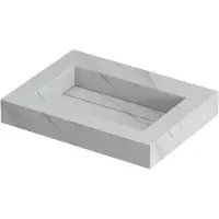 Ink Pitch Meubelwastafel 60x45cm Keramische Slab - Zonder Kraangat - Calacatta Mat - 8718835129453 - Rechthoekig - Wastafels, Meubelwastafels