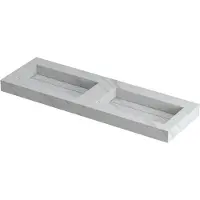 Ink Pitch Meubelwastafel 140x45cm Keramische Slab - Dubbel - Zonder Kraangaten - Calacatta Mat - 8718835129934 - Rechthoekig - Wastafels,
