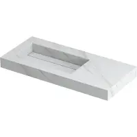 Ink Pitch Meubelwastafel 100x45cm Keramische Slab - Links - Zonder Kraangat - Calacatta Mat - 8718835131845 - Rechthoekig - Wastafels, Meubelwastafels
