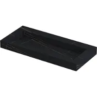 Ink Pitch Meubelwastafel 100x45cm Keramische Slab - Centraal - Zonder Kraangat - Lauren Black Mat - 8718835129637 - Rechthoekig - Wastafels,