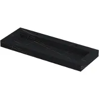 Ink Pitch Meubelwastafel 120x45cm Keramische Slab - Centraal - 2 Kraangaten - Lauren Black Mat - 8718835129835 - Rechthoekig - Wastafels,