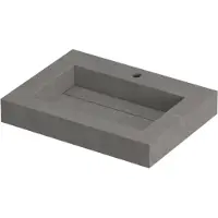 Ink Pitch Meubelwastafel 60x45cm Keramische Slab - 1 Kraangat - Armani Grey Mat - 8718835129507 - Rechthoekig - Wastafels, Meubelwastafels