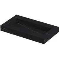 Ink Pitch Meubelwastafel 80x45cm Keramische Slab - Zonder Kraangat - Lauren Black Mat - 8718835129552 - Rechthoekig - Wastafels, Meubelwastafels