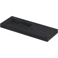 Ink Pitch Meubelwastafel 120x45cm Keramische Slab - Links - 1 Kraangat - Lauren Black Mat - 8718835135454 - Rechthoekig - Wastafels, Meubelwastafels