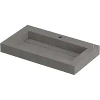 Ink Pitch Meubelwastafel 80x45cm Keramische Slab - 1 Kraangat - Armani Grey Mat - 8718835129583 - Rechthoekig - Wastafels, Meubelwastafels