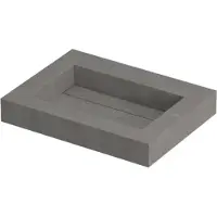 Ink Pitch Meubelwastafel 60x45cm Keramische Slab - Zonder Kraangat - Armani Grey Mat - 8718835129460 - Rechthoekig - Wastafels, Meubelwastafels