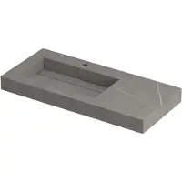 Ink Pitch Meubelwastafel 100x45cm Keramische Slab - Links - 1 Kraangat - Armani Grey Mat - 8718835131890 - Rechthoekig - Wastafels, Meubelwastafels